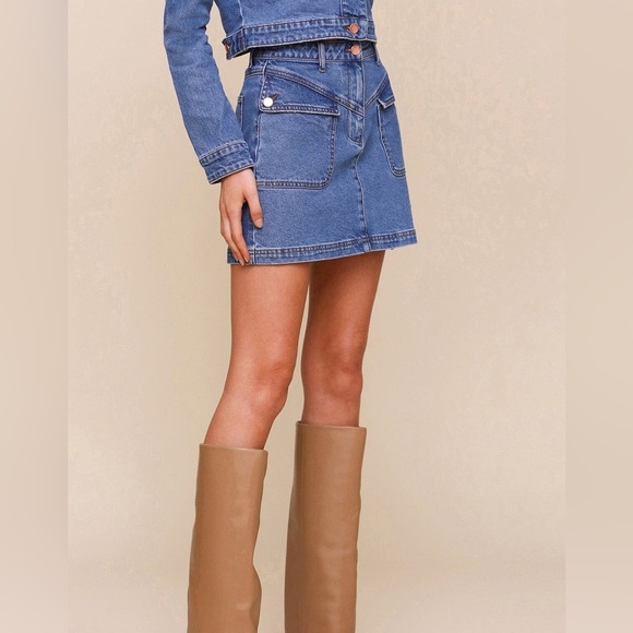 House oh Harlow 1960
ANGLED POCKET DENIM MINI SKIRT - Picture 8 of 14